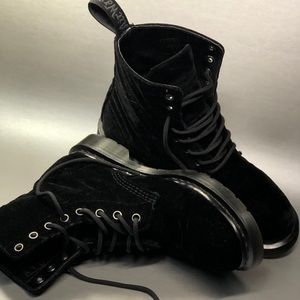 Black Page Velvet Dr. Martens. Size 8 US. Worn once for a photoshoot.